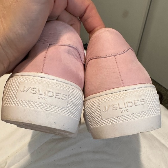 Like new J Slides NYC leather slip on platform sneaker shoes 6.5 pink white NWT - Picture 13 of 16
